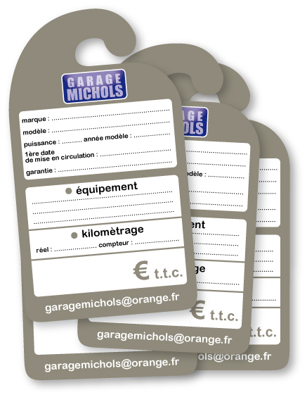 Affiche de prix rétroviseur en carton personnalisée les 2500 ex - Autosignaletique