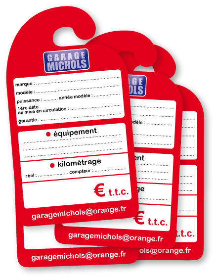 Affiche de prix rétroviseur en carton personnalisée les 50 ex