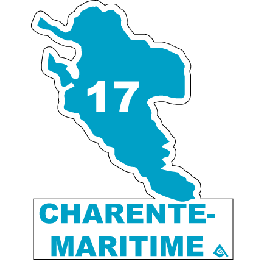 Stickers Plaque Département 17 Charente-Maritime Autocollants Département 17 Charente-Maritime Pour Plaque Immatriculation - Lot De 2 - Logo Nouvelle- Aquitaine Fabrication Française
