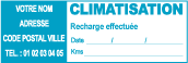 Etiquette de recharge de climatisation à personnaliser en ligne chez Autosignalétique
