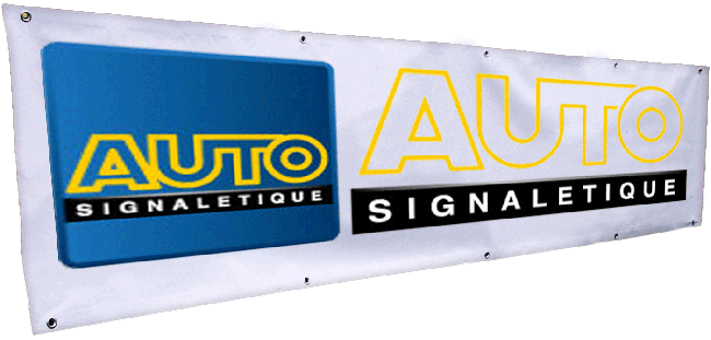 Banderoles automobiles en vente chez Autosignalétique Banderoles personnalisées en vente chez Autosignalétique