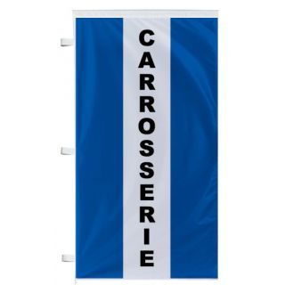 Bannière Carrosserie bleue à bandes latérales