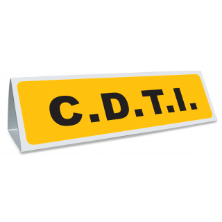 Triangle magnétique de toit CDTI jaune et noir