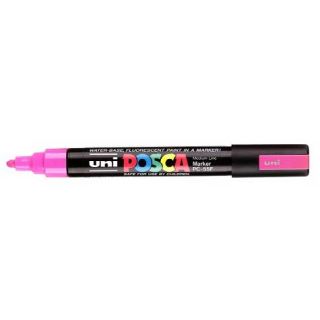Marqueur pare-brise rose fluo tête moyenne ouvert
