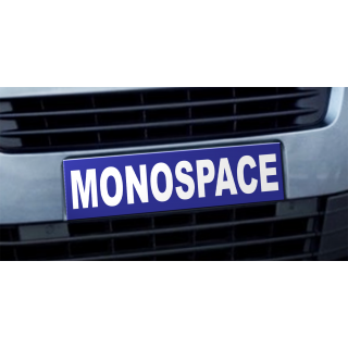 Cache plaque d'immatriculation avantage Monospace bleu