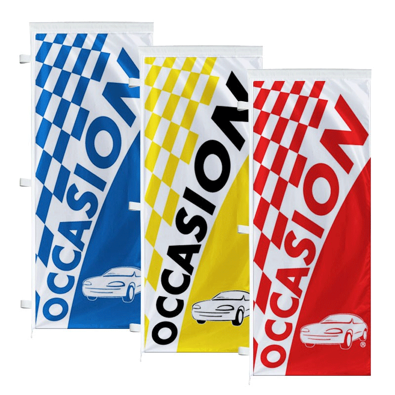 Coloris des différents drapeaux OCCASION à damiers 