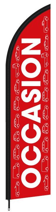 Drapeau OCCASION Voileline occasion rouge typée