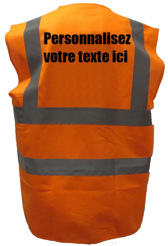 Gilet De Sécurité Orange – 2 Bandes Réfléchissantes – Taille XL Unisexe – Norme ISO 20471
