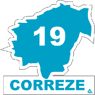 Autocollant 19 département de la Corrèze
