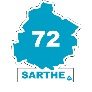 Autocollant 72 département de La Sarthe
