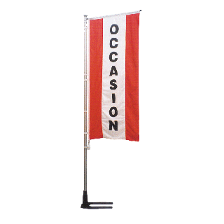 Kit mat et drapeau Occasion rouge à bandes latérales 5.5 m