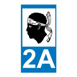 Autocollant plaque immatriculation Corse 2A