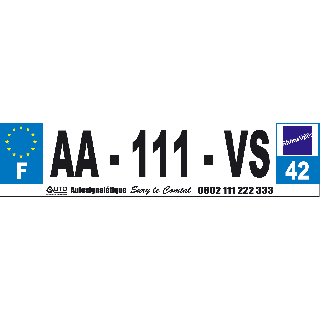 Autocollant bleu plaque d'immatriculation Auto, Autosignalétique, signatures des professionnels de l'automobile sur les plaques minéralogiques