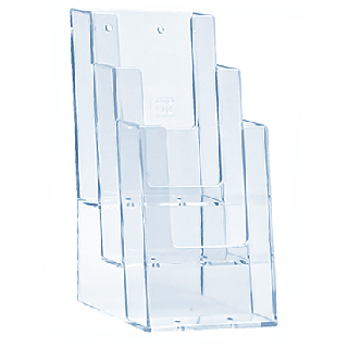 Présentoir plexiglas A6 3 compartiments pour comptoir