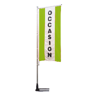 Kit mat et drapeau OCCASION vert à bandes latérales 6 m