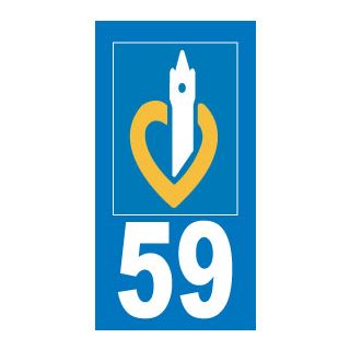 Autocollant plaque immatriculation Nord Pas de Calais 59 Nord