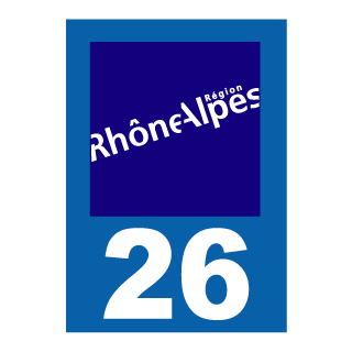 Autocollant plaque immatriculation Rhône Alpes 26
