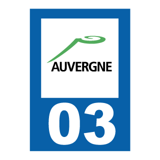 Autocollant plaque immatriculation Auvergne 03