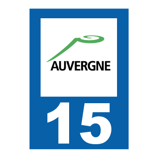 Autocollant plaque immatriculation Auvergne 15