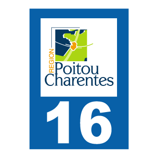 Autocollant plaque immatriculation Poitou-Charentes 16