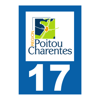 Autocollant plaque immatriculation Poitou-Charentes 17
