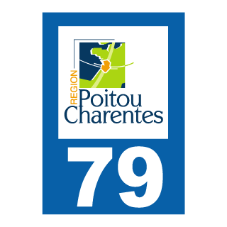 Autocollant plaque immatriculation Poitou-Charentes 79