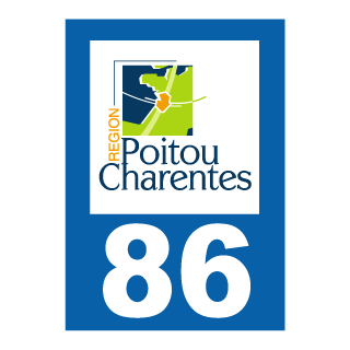 Autocollant plaque immatriculation Poitou-Charentes 86