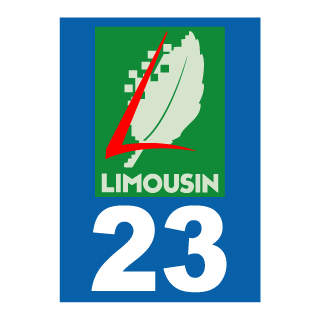 Autocollant plaque immatriculation Limousin 23