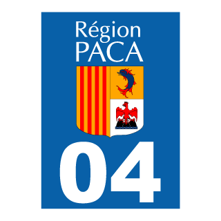 Autocollant plaque immatriculation PACA 04