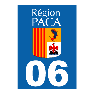 Autocollant plaque immatriculation PACA 06