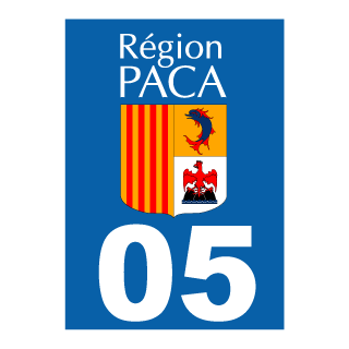 Autocollant plaque immatriculation PACA 05