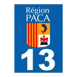 Autocollant plaque immatriculation PACA 13