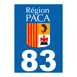 Autocollant plaque immatriculation PACA 83