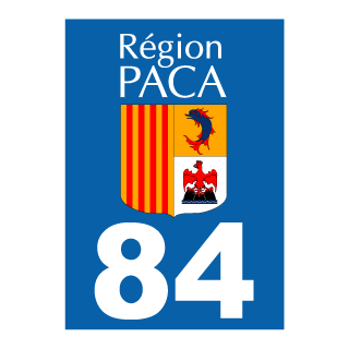 Autocollant plaque immatriculation PACA 84