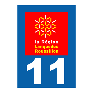 Autocollant plaque immatriculation Languedoc Roussillon 11
