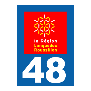 Autocollant plaque immatriculation Languedoc Roussillon 48 Lozère