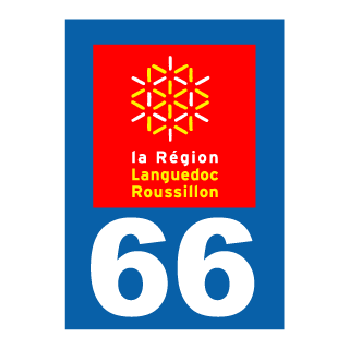 Autocollant plaque immatriculation Languedoc Roussillon 66