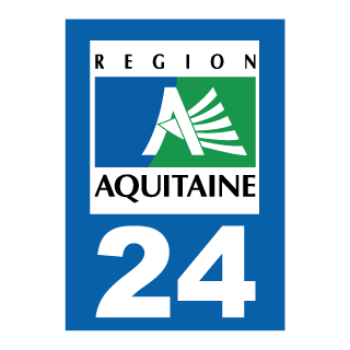 Autocollant plaque immatriculation Aquitaine 24 Dordogne