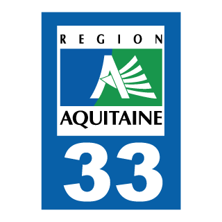 Autocollant plaque immatriculation Aquitaine 33 Gironde