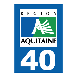 Autocollant plaque immatriculation Aquitaine 40 Landes