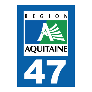 Autocollant plaque immatriculation Aquitaine 47 Lot et Garonne
