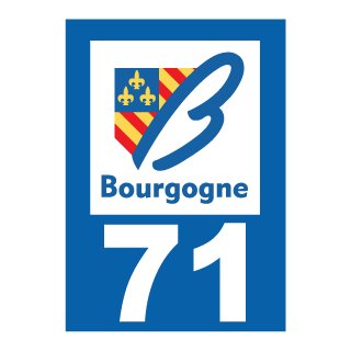 Autocollant plaque immatriculation Bourgogne 71 Saone et Loire