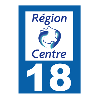 Autocollant plaque immatriculation Région Centre 18 Cher
