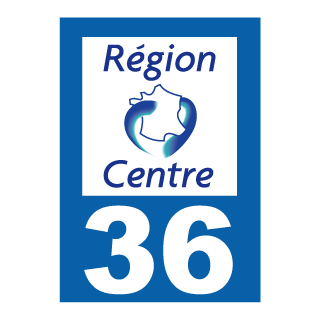 Autocollant plaque immatriculation Région Centre 36 Indre