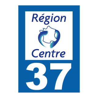 Autocollant plaque immatriculation Région Centre 37 Indre et Loire