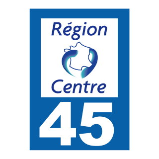 Autocollant de plaque d'immatriculation de la Région Centre pour le département du Loiret