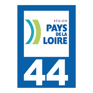 Autocollant plaque immatriculation Pays de la Loire 44 Loire Atlantique