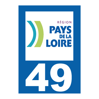 Autocollant plaque immatriculation Pays de la Loire 49 Maine et Loire