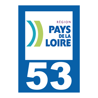 Autocollant plaque immatriculation Pays de la Loire 53 Mayenne