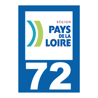 Autocollant plaque immatriculation Pays de la Loire 72 Sarthe